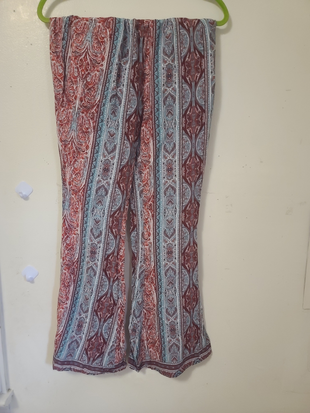 Umgee Red and Light Blue Paisley Wide Leg Jumpsuit